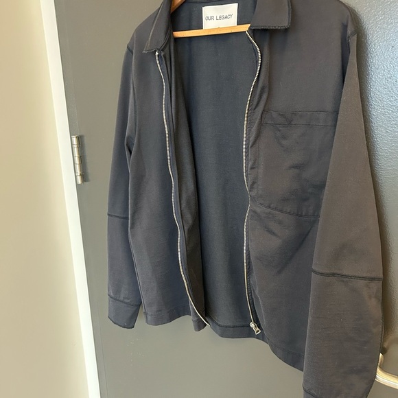 Our Legacy EUC men’s size 46 (oversized S) dark navy deconstructed Shirt /Jacket - Picture 6 of 14